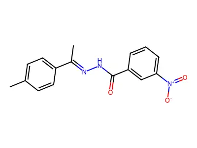N-[1-(4-methylphenyl)ethylideneamino]-3-nitrobenzamide structure