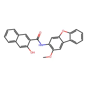 2-Naphthalenecarboxamide, 3-hydroxy-N-(2-methoxy-3-dibenzofuranyl)- structure