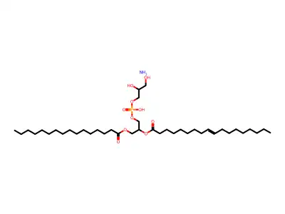 1-Palmitoyl-2-oleoyl-sn-glycero-3-(phospho-rac-(1-glycerol)), ammonium salt structure