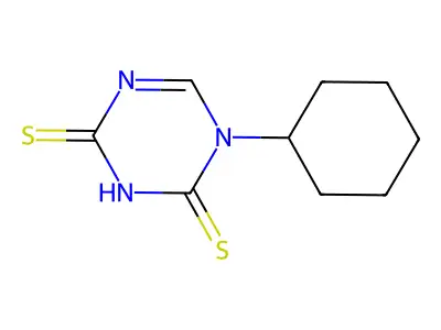 1-Cyclohexyl-1,3,5-triazine-2,4-dithione structure