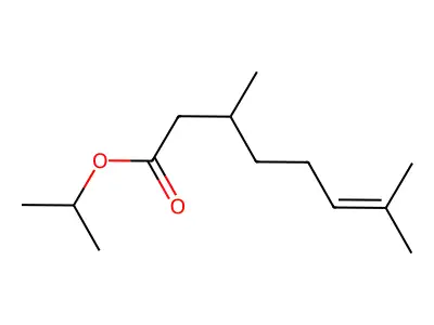 Isopropyl 3,7-dimethyloct-6-enoate structure