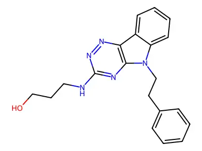 3-[(5-Phenethyl-[1,2,4]triazino[5,6-b]indol-3-yl)amino]propan-1-ol structure