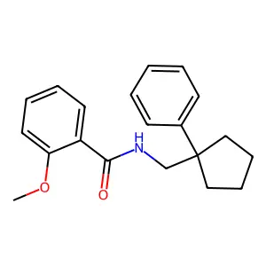 2-methoxy-N-[(1-phenylcyclopentyl)methyl]benzamide structure