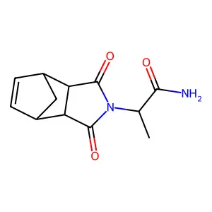 2-(1,3-dioxo-1,3,3a,4,7,7a-hexahydro-2H-4,7-methanoisoindol-2-yl)propanamide structure