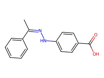 4-[2-(1-Phenylethylidene)hydrazinyl]benzoic acid structure