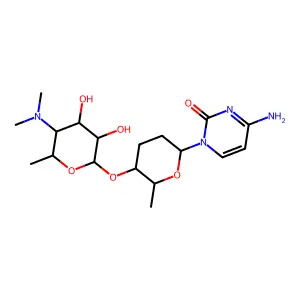 Me2N(-4d)6-deoxy-Hex(?1-4)2,3,6-deoxy-Hex-cytosin-1-yl structure