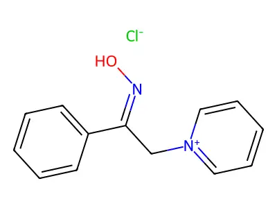 N-(1-phenyl-2-pyridin-1-ium-1-ylethylidene)hydroxylamine chloride structure