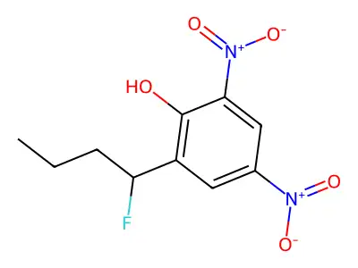 2-(1-Fluorobutyl)-4,6-dinitrophenol structure