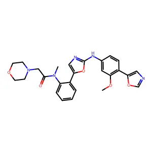 4-Morpholineacetamide, N-(2-(2-((3-methoxy-4-(5-oxazolyl)phenyl)amino)-5-oxazolyl)phenyl)-N-methyl- structure