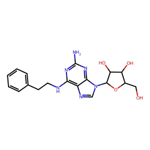 9-Pentofuranosyl-N~6~-(2-phenylethyl)-9H-purine-2,6-diamine structure