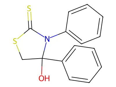 2-Thiazolidinethione, 3,4-diphenyl-4-hydroxy- structure