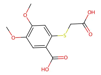 2-((Carboxymethyl)thio)-4,5-dimethoxybenzoic acid structure