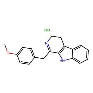 9H-Pyrido(3,4-b)indole, 3,4-dihydro-1-(4-methoxybenzyl)-, hydrochloride structure