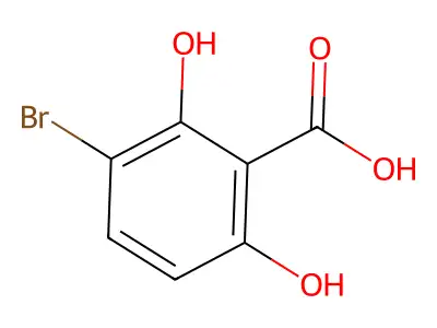 3-Bromo-2,6-dihydroxybenzoic acid structure