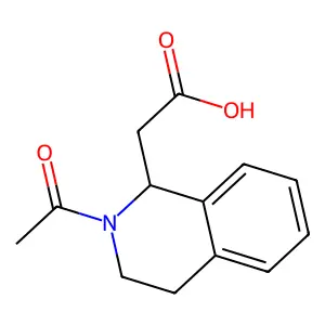 2-[(1S)-2-acetyl-1,2,3,4-tetrahydroisoquinolin-1-yl]acetic acid structure