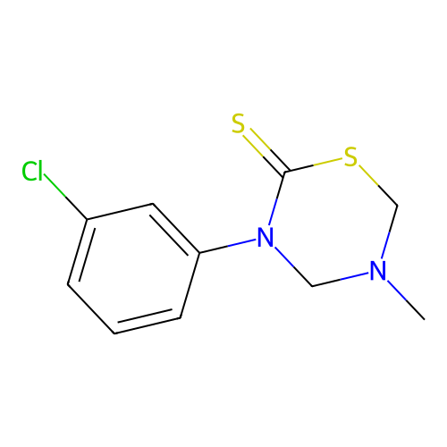 2H-1,3,5-Thiadiazine-2-thione, tetrahydro-3-(m-chlorophenyl)-5-methyl- structure