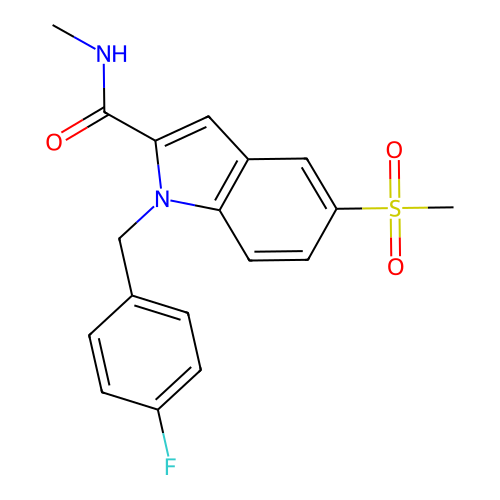 1h-Indole-2-carboxamide,1-[(4-fluorophenyl)methyl]-n-methyl-5-(methylsulfonyl)- structure