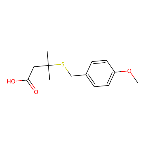 3-(4-Methoxy-benzylsulfanyl)-3-methyl-butyric acid structure