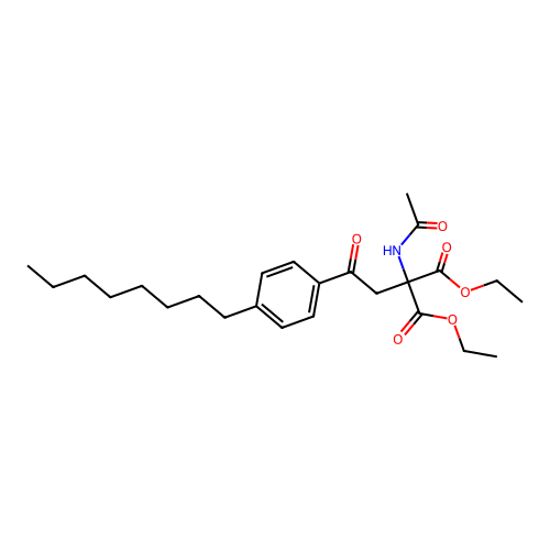 Diethyl 2-acetamido-2-[2-(4-octylphenyl)-2-oxo-ethyl] propanedioate structure