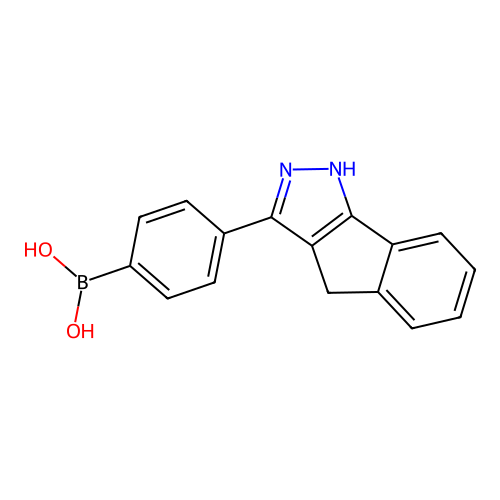 dihydroxy 4-(4H-indeno-[1,2-c]pyrazol-3-yl)phenylborane structure