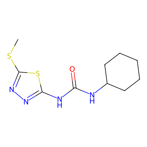 1-Cyclohexyl-3-(5-(methylthio)-1,3,4-thiadiazol-2-yl)urea structure