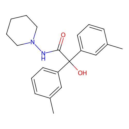 2-hydroxy-2,2-bis(3-methylphenyl)-N-(1-piperidinyl)acetamide structure