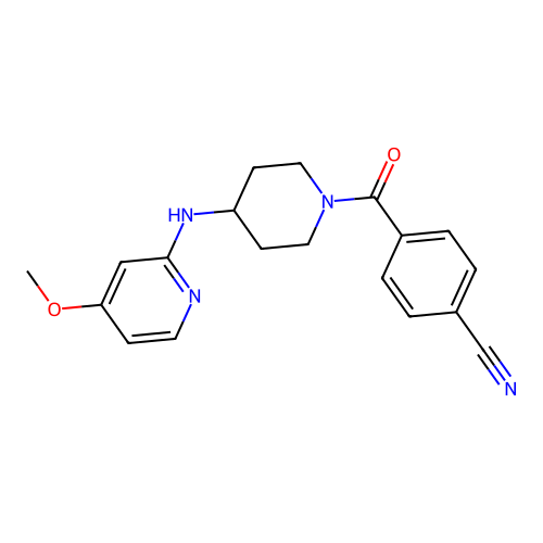4-((4-((4-Methoxypyridin-2-yl)amino)piperidin-1-yl)carbonyl)benzonitrile structure