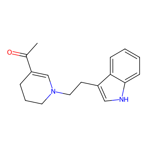 1-[1-[2-(1H-indol-3-yl)ethyl]-3,4-dihydro-2H-pyridin-5-yl]ethanone structure