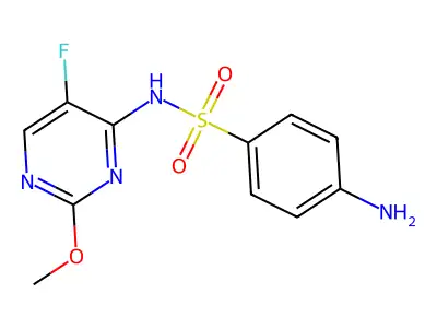4-amino-N-(5-fluoro-2-methoxypyrimidin-4-yl)benzenesulfonamide structure