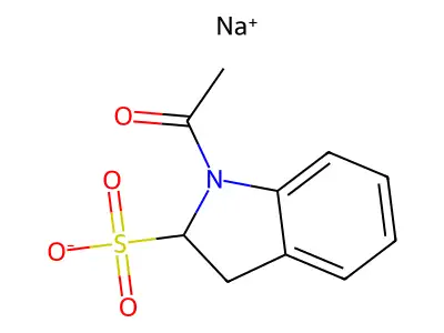 Sodium 1-acetylindoline-2-sulfonate structure