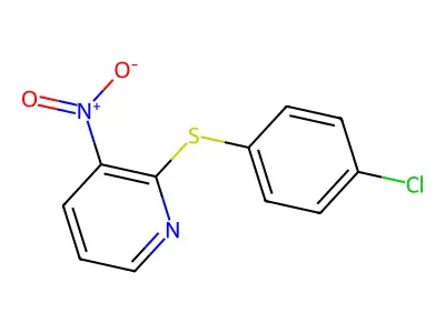 2-[(4-Chlorophenyl)thio]-3-nitropyridine structure