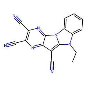 10-ethyl-1,3,6,10-tetraazatetracyclo[7.7.0.0^{2,7}.0^{11,16}]hexadeca-2(7),3,5,8,11(16),12,14-heptaene-4,5,8-tricarbonitrile structure