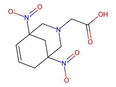 2-(1,5-Dinitro-3-azabicyclo[3.3.1]non-6-en-3-yl)acetic acid structure