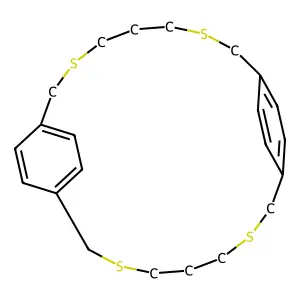 2,6,15,19-Tetrathia[7.7]paracyclophane structure