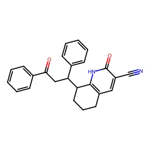 2-Oxo-8-(3-oxo-1,3-diphenylpropyl)-1,2,5,6,7,8-hexahydroquinoline-3-carbonitrile structure