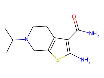 2-amino-6-(propan-2-yl)-4H,5H,6H,7H-thieno[2,3-c]pyridine-3-carboxamide structure