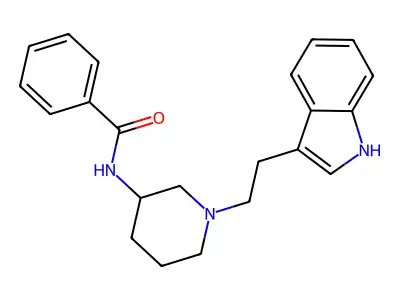 N-(1-(2-(1H-Indol-3-yl)ethyl)-3-piperidinyl)benzamide structure