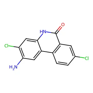 2-Amino-3,8-dichlorophenanthridin-6(5h)-one structure