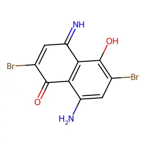 1(4H)-Naphthalenone, 8-amino-2,6-dibromo-5-hydroxy-4-imino- structure