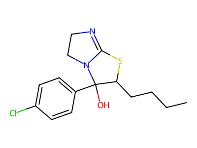 2-Butyl-3-(4-chlorophenyl)-2,3,5,6-tetrahydroimidazo(2,1-b)(1,3)thiazol-3-ol structure