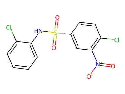 4-chloro-N-(2-chlorophenyl)-3-nitrobenzene-1-sulfonamide structure