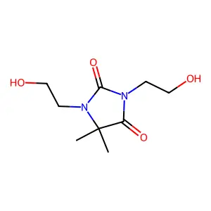 1,3-Bis(2-hydroxyethyl)-5,5-dimethyl-2,4-imidazolidinedione structure