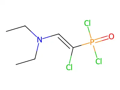 P-((1Z)-1-Chloro-2-(diethylamino)ethenyl)phosphonic dichloride structure