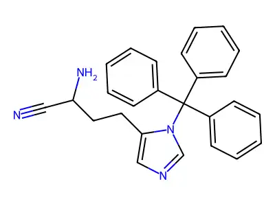 4-(1-Tritylimidazol-4-yl)-2-aminobutryonitrile structure