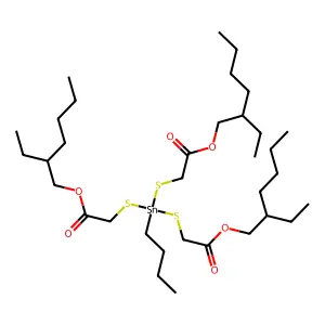 Butyltin tris(2-ethylhexyl thioglycolate) structure