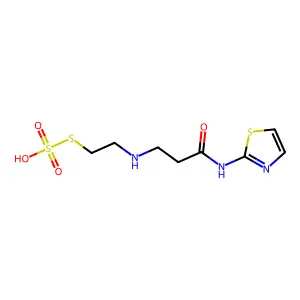 S-2-((2-Thiazolylcarbamoyl)ethyl)aminoethyl hydrogen thiosulfate structure