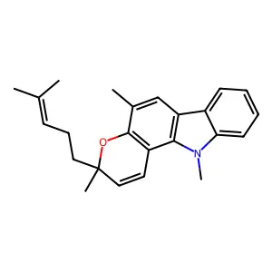 3,5,11-Trimethyl-3-(4-methylpent-3-enyl)pyrano[3,2-a]carbazole structure
