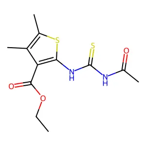 2-(3-Acetyl-thioureido)-4,5-dimethyl-thiophene-3-carboxylic acid ethyl ester structure
