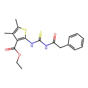 Ethyl 4,5-dimethyl-2-{[(phenylacetyl)carbamothioyl]amino}thiophene-3-carboxylate structure