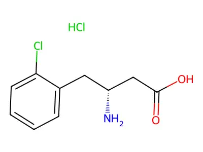 (S)-3-Amino-4-(2-chlorophenyl)butanoic acid hydrochloride structure